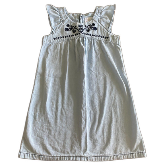 Hanna Andersson Embroidered Chambray Dress Girls' 130/8 - Picture 1 of 11